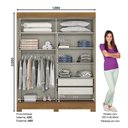 Ver imagem 3 de Guarda Roupa Solteiro B353 Nature Off White Cinza Flex - Briz Móveis