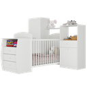 Ver imagem 2 de Quarto Infantil com Berço-cômoda Laura Multimóveis Branco