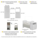 Ver imagem 4 de Quarto Infantil com Berço-cômoda Laura Multimóveis Branco
