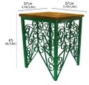 Ver imagem 2 de Banqueta de Ferro Artesanal Bar Rustica com Madeira de Demolição Multi Uso - Verde escuro