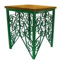 Ver imagem 1 de Banqueta de Ferro Artesanal Bar Rustica com Madeira de Demolição Multi Uso - Verde escuro