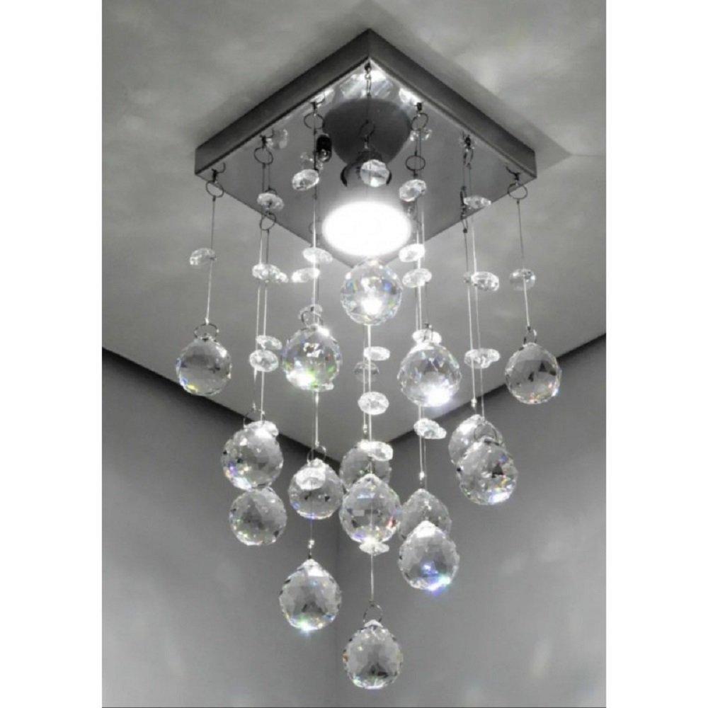 Lustre para Sala, Quarto, Banheiro, Cozinha em Cristal K9 Base 14x14:60cm