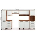 Ver imagem 3 de Cozinha Compacta 7 Peças 8 Portas 8 Gavetas Evolution Plus Branco/Freijó/Off-White