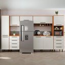 Ver imagem 1 de Cozinha Compacta 7 Peças 8 Portas 8 Gavetas Evolution Plus Branco/Freijó/Off-White