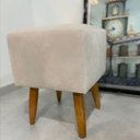 Ver imagem 4 de Puf Puff Marrocos Suede Bege Pés Palitos Castanho