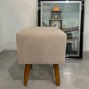 Ver imagem 3 de Puf Puff Marrocos Suede Bege Pés Palitos Castanho
