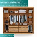 Ver imagem 5 de Guarda-roupa Casal 2 Portas de Correr 6 Gavetas Fortaleza - Mais Móvei Cinamomo/offwhite