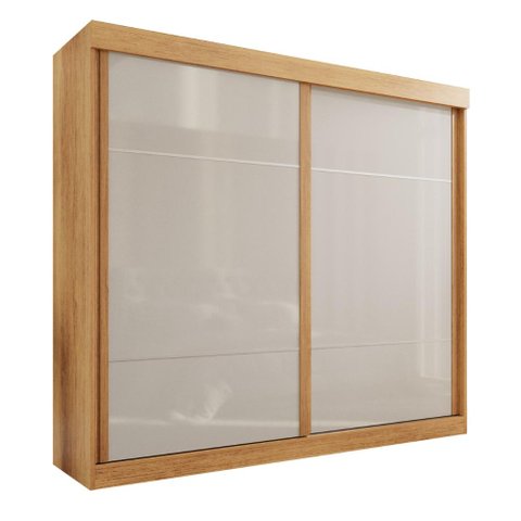 Guarda-roupa Casal 2 Portas de Correr 6 Gavetas Fortaleza - Mais Móvei Cinamomo/offwhite