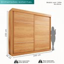 Ver imagem 3 de Guarda-roupa Casal 2 Portas de Correr 6 Gavetas Fortaleza - Mais Móvei Cinamomo/offwhite