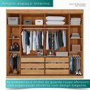 Ver imagem 4 de Guarda-roupa Casal 2 Portas de Correr 6 Gavetas Fortaleza - Mais Móvei Cinamomo/offwhite