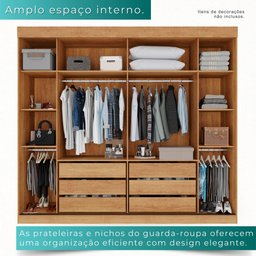 Guarda-roupa Casal 2 Portas de Correr 6 Gavetas Fortaleza - Mais Móvei Cinamomo/offwhite - 4