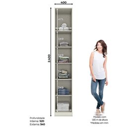 Guarda Roupa Modulado 01 Porta Seletto Henn Areia Hp - 4