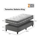 Ver imagem 4 de Cama Box Solteiro King Cinza + Colchão Molas Ensacadas Zidi Miami 96x203x59cm