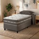 Ver imagem 2 de Cama Box Solteiro King Cinza + Colchão Molas Ensacadas Zidi Miami 96x203x59cm