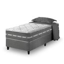 Ver imagem 1 de Cama Box Solteiro King Cinza + Colchão Molas Ensacadas Zidi Miami 96x203x59cm