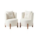 Ver imagem 1 de Kit 2 Poltronas Orgânica Curva Luna Boucle Off White - Montanaris Decor
