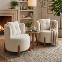 Ver imagem 4 de Kit 2 Poltronas Orgânica Curva Luna Boucle Off White - Montanaris Decor