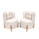 Ver imagem 1 de Kit 2 Poltronas Orgânica Curva Luna Boucle Off White - Montanaris Decor