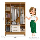 Ver imagem 3 de Guarda Roupa Solteiro Paraty e Cômoda Lisboa Freijó Off White - Moval