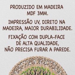 Mandala em Madeira, Impressão Uv - Árvore da Vida 2 - 4