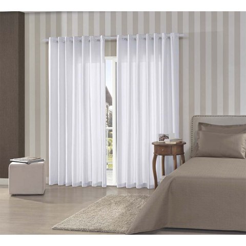 Cortina Bella Janela Rustica 2,60m x 1,70m Pantex Branco