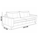 Ver imagem 6 de Sofá 3 Lugares para Sala Living 200cm Pés Madeira Blossom L06 Couro Amêndoa - Lyam Decor