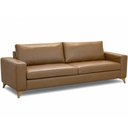 Ver imagem 7 de Sofá 3 Lugares para Sala Living 200cm Pés Madeira Blossom L06 Couro Amêndoa - Lyam Decor