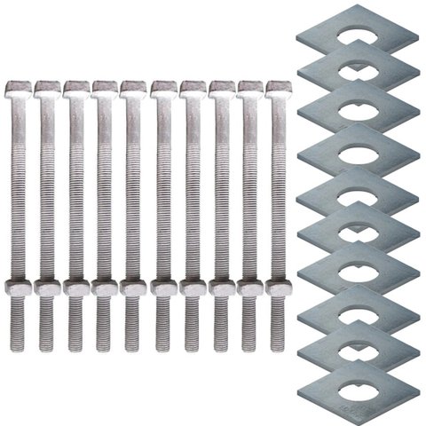 Kit 10 Parafusos Galv Fogo Poste Padrao 12x250mm 1/2x10" M12