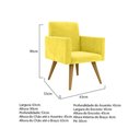 Ver imagem 3 de Kit 02 Poltronas Decorativas Nina Cadeira Escritório Recepção Amarelo