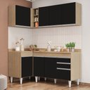 Ver imagem 2 de Armário de Cozinha Modulado de Canto Direito 4 Peças Cp38 Balcão com Tampo Castanho/preto - Lumil Lu
