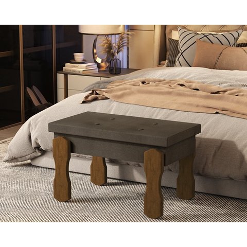 Puff, Banqueta, Recamier Captone Madri Pés de Madeira 0,97 Cor Marrom - Comprar Moveis em Casa