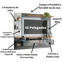 Ver imagem 2 de Painel Intense para Tv até 55'' Cinza Perolizado - Tauari Cinza Perolizado - Tauari