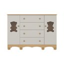 Ver imagem 7 de Cômoda Infantil 125cm 2 Portas com Vidro e 4 Gavetas Ternura Multimóveis Mp4480 Madeirado/off