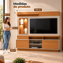 Ver imagem 7 de Estante Home para TV até 60 Polegadas 2 Portas Ripado Eldorado Nature e Off White