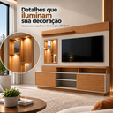 Ver imagem 4 de Estante Home para TV até 60 Polegadas 2 Portas Ripado Eldorado Nature e Off White