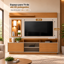 Ver mais imagens de Estante Home para TV até 60 Polegadas 2 Portas Ripado Eldorado Nature e Off White