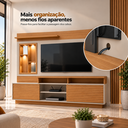Ver imagem 5 de Estante Home para TV até 60 Polegadas 2 Portas Ripado Eldorado Nature e Off White