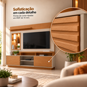 Ver imagem 6 de Estante Home para TV até 60 Polegadas 2 Portas Ripado Eldorado Nature e Off White
