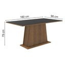 Ver imagem 2 de Mesa Madesa Retangular Tampo de Madeira 5364 Rustic/Preto Cor:Rustic/Preto