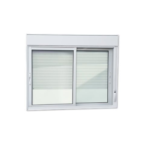 Janela Alumínio Elite 2F.Moveis c/Persiana Integ.120 x 150 V.Liso Branco Brimak