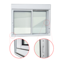 Ver imagem 3 de Janela Alumínio Elite 2F.Moveis c/Persiana Integ.120 x 150 V.Liso Branco Brimak