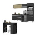 Ver imagem 1 de Armário de Cozinha Modulado com Bancada Americana Multimóveis Mp2209 Preto/branco