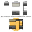 Ver imagem 5 de Armário de Cozinha Modulado com Bancada Americana Multimóveis Mp2209 Preto/branco