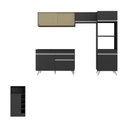 Ver imagem 6 de Armário de Cozinha Modulado com Bancada Americana Multimóveis Mp2209 Preto/branco