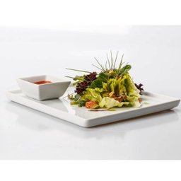 Prato Quadrado Raso em Porcelana 16x16cm Americana Germer Branco - 4