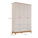 Ver imagem 4 de Jogo de Quarto Infantil Biscoito Guarda Roupa e Cômoda 6 Gavetas Off White/nature - Permóbili Baby