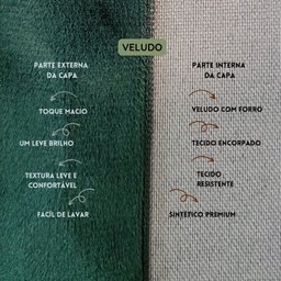 Kit 3 Capas para Almofada Drapeada Quadrada em Veludo Terracota, Verde Escuro e Bege - 7