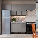 Ver imagem 1 de Cozinha Completa Diamante 7 Portas 3 Gavetas Chumbo/titanio - Indékes