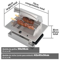 Churrasqueira de Embutir Saro a Gás GLP CHEGLP - 4