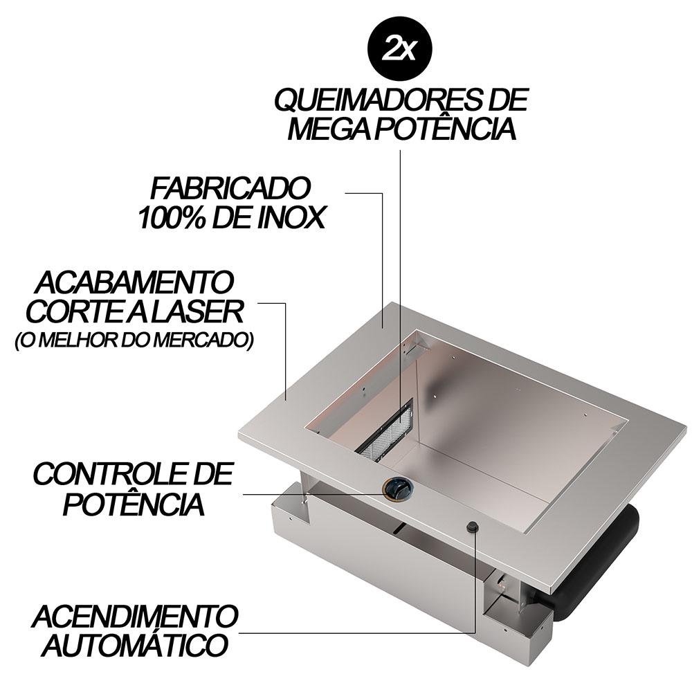 Churrasqueira de Embutir Saro a Gás GLP CHEGLP - 3